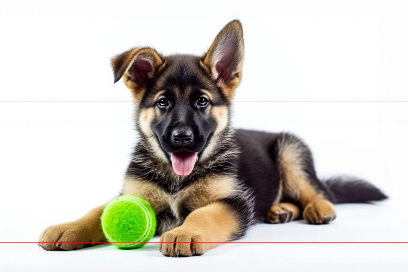 German Shepherd Dog Loves His Tennis Ball